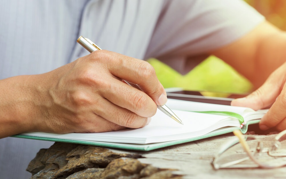 gathering details and taking notes of incident